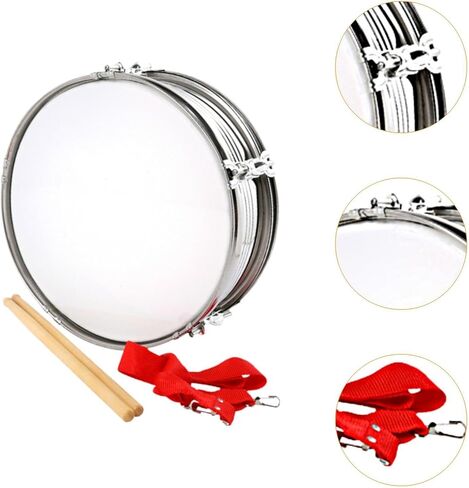Generic 13'' Snare Drum Musical Instrument Educational Shoulder Strap Marching Drum for Children Class Teaching Beginner Adults Kids in Kuwait