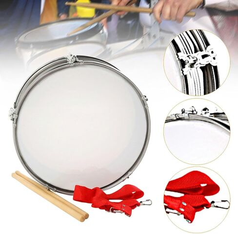 Generic 13'' Snare Drum Musical Instrument Educational Shoulder Strap Marching Drum for Children Class Teaching Beginner Adults Kids in Kuwait