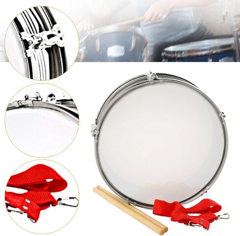 Generic 13'' Snare Drum Musical Instrument Educational Shoulder Strap Marching Drum for Children Class Teaching Beginner Adults Kids in Kuwait