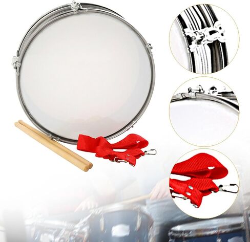 Generic 13'' Snare Drum Musical Instrument Educational Shoulder Strap Marching Drum for Children Class Teaching Beginner Adults Kids in Kuwait