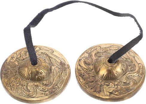 1Pair Durable Copper Yoga Cymbals Spiritual Mindfulness Instrument for Rituals Ethnic Music Celebratory Events in Kuwait