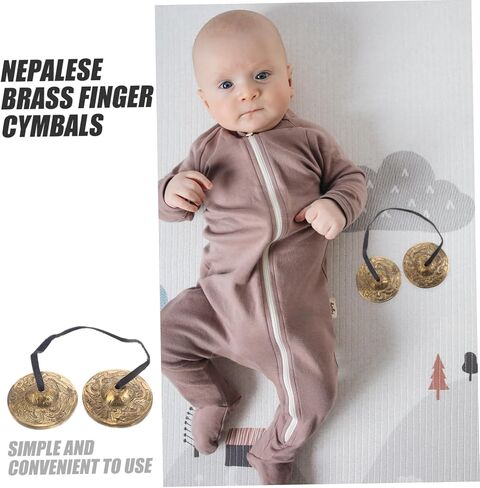 1Pair Durable Copper Yoga Cymbals Spiritual Mindfulness Instrument for Rituals Ethnic Music Celebratory Events in Kuwait