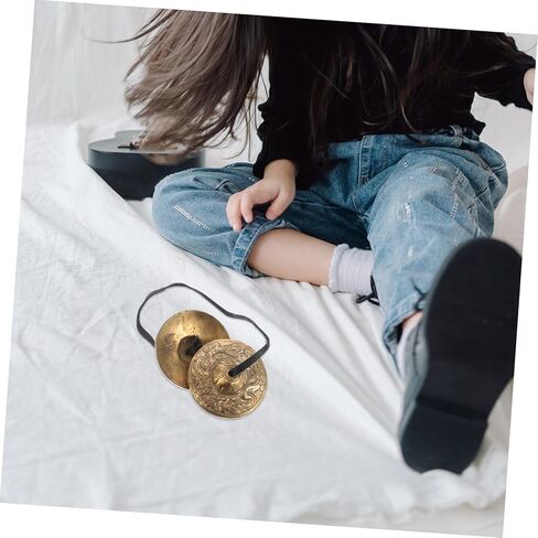 1Pair Durable Copper Yoga Cymbals Spiritual Mindfulness Instrument for Rituals Ethnic Music Celebratory Events in Kuwait