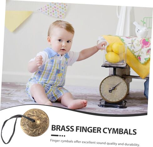 1Pair Durable Copper Yoga Cymbals Spiritual Mindfulness Instrument for Rituals Ethnic Music Celebratory Events in Kuwait