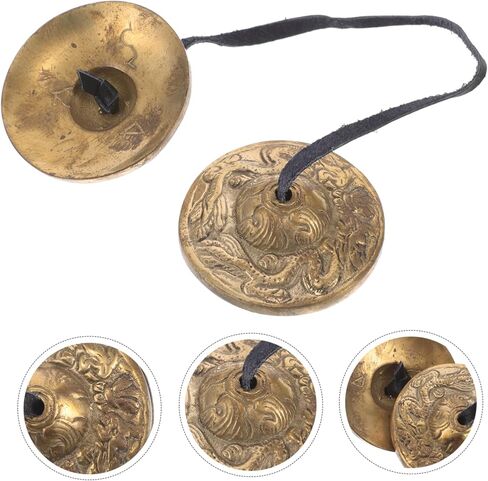 1Pair Durable Copper Yoga Cymbals Spiritual Mindfulness Instrument for Rituals Ethnic Music Celebratory Events in Kuwait