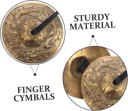 1Pair Durable Copper Yoga Cymbals Spiritual Mindfulness Instrument for Rituals Ethnic Music Celebratory Events in Kuwait
