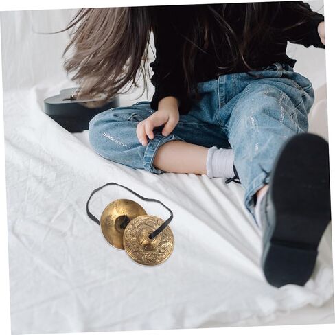 1Pair Nepal Copper Finger Cymbals Spiritual Bell Rhythm Instrument for Yoga Mindfulness and Cultural Enrichment Enhance Rhythm and Coordination Skills Rituals in Saudi Arabia