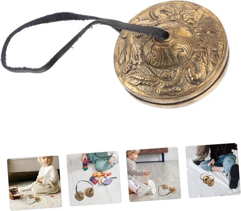 1Pair Nepal Copper Finger Cymbals Spiritual Bell Rhythm Instrument for Yoga Mindfulness and Cultural Enrichment Enhance Rhythm and Coordination Skills Rituals in Saudi Arabia