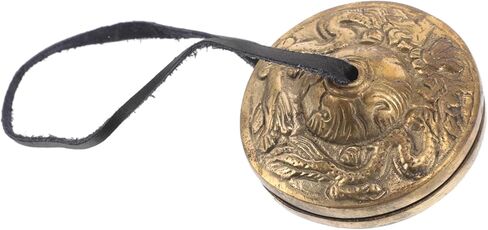 1Pair Nepal Copper Finger Cymbals Durable Percussion Instrument for Yoga Mindfulness Spiritual Sound Quality Comfortable Elastic Band for Easy Playing for Tibetan Rituals in Kuwait