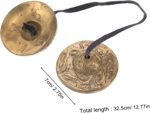 1Pair Nepal Copper Finger Cymbals Durable Percussion Instrument for Yoga Mindfulness Spiritual Sound Quality Comfortable Elastic Band for Easy Playing for Tibetan Rituals in Kuwait