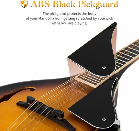 Mulucky A Style Mandolins Instrument, 8 String Acoustic Mandolin with Beginner Kit for Adults Kids, Case, Tuner, String, Picks - Sunburst in Saudi Arabia