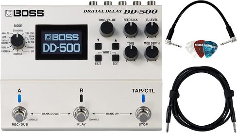 حزمة التأخير الرقمية Boss DD-500 مع كابل أداة Gearlux وكابل التصحيح واللقطات in Saudi Arabia