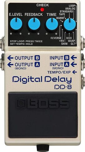 Boss DD-8 Digital Delay Bundle with Gearlux Power Supply, Instrument Cable, Patch Cable, Picks, and Austin Bazaar Polishing Cloth in Saudi Arabia