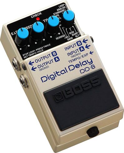 Boss DD-8 Digital Delay Bundle with Gearlux Power Supply, Instrument Cable, Patch Cable, Picks, and Austin Bazaar Polishing Cloth in Saudi Arabia