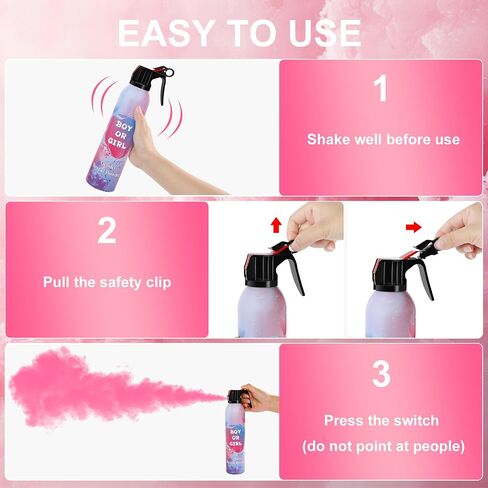 Large Gender Reveal Smoke Bombs 2 Packs, Pink Biodegradable Powder Spray for Baby Girl Reveal, Long-Lasting 10ft Smoke Effect, Unique Gender Reveal Ideas & Party Decorations in Kuwait