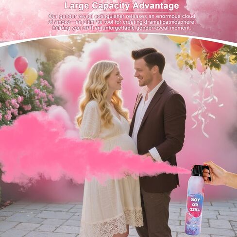 Large Gender Reveal Smoke Bombs 2 Packs, Pink Biodegradable Powder Spray for Baby Girl Reveal, Long-Lasting 10ft Smoke Effect, Unique Gender Reveal Ideas & Party Decorations in Kuwait