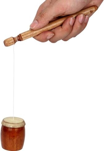 Frog croaker, frog croaker tube frog croaking forest sound effect sound healing meditation Traditional Wooden Frog Croaker Instrument Natural Wood with Sheepskin Head in Saudi Arabia