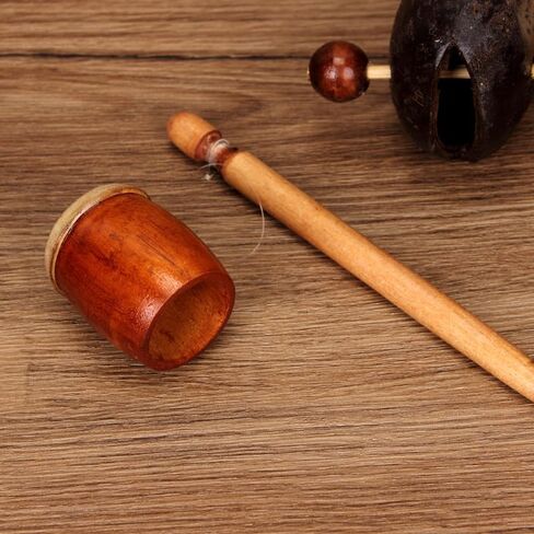 Frog croaker, frog croaker tube frog croaking forest sound effect sound healing meditation Traditional Wooden Frog Croaker Instrument Natural Wood with Sheepskin Head in Saudi Arabia