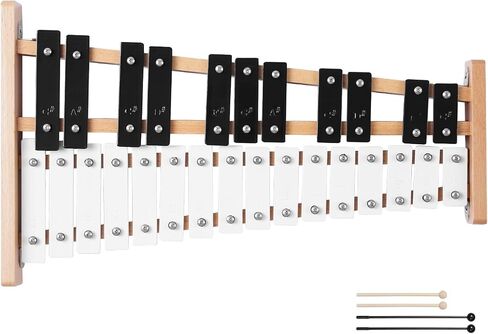 VEVOR Glockenspiel Xylophone، 27 ملاحظة، أداة قرع إكسيليفون احترافية، مع مفاتيح معدنية، تتضمن 4 مطارق، حقيبة حمل، آلة موسيقية للمبتدئين لتعليم الموسيقى للبالغين والأطفال in Saudi Arabia