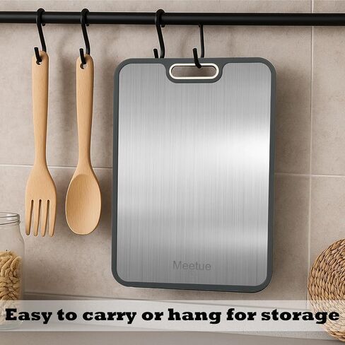 100% Pure Titanium Cutting Board, 2 in 1 Titanium Cutting Boards for Kitchen, Dishwasher Safe Cuttings Boards Double Sided with Juice Groove, Non-slip Wheat Straw PP Chopping Board, 15.2"×10.4" in Saudi Arabia