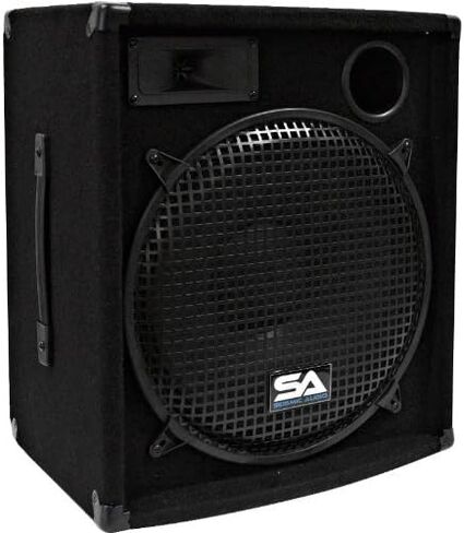 Seismic Audio - SA-15.2-PKG1 - Pair of Compact 15" PA Speakers with Two Tripod Speaker Stands in Saudi Arabia