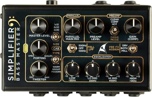 DSM Humboldt Simplifier Bass Master التناظري مع محاكاة الخزانة، 3 أصوات، 4 نطاقات EQ، حلقات FX مزدوجة، مخرجات XLR، ومخرج سماعة الرأس للتمرين الصامت in Saudi Arabia