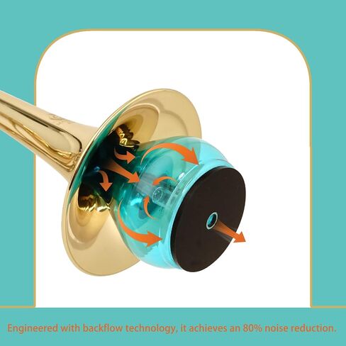 Trumpet Practice Mute - Lightweight Trumpet Accessory - 80% Volume Reduction - Blue - Fits All Trumpets in Saudi Arabia