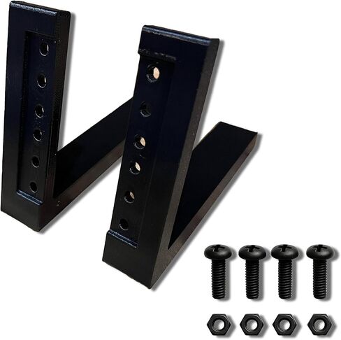 زوج رف معدات استوديو مدمج 2U - PETG مطبوع ثلاثي الأبعاد، عمق 4 بوصات، حامل سطح مكتب منحدر 20 درجة للواجهات الصوتية، DJ، IT & Pro Audio - يشمل الأجهزة - صنع في الولايات المتحدة الأمريكية - أسود in Kuwait