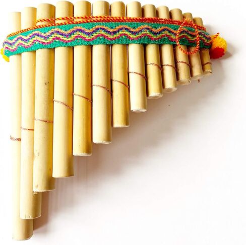 Bamboo Professional Quality Curved Style Pan Flute Antara Siku 13 Pipe 6" x 7" in Saudi Arabia