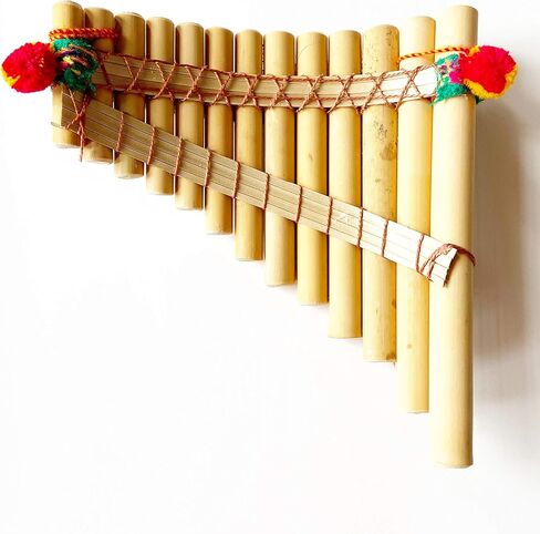 Bamboo Professional Quality Curved Style Pan Flute Antara Siku 13 Pipe 6" x 7" in Saudi Arabia