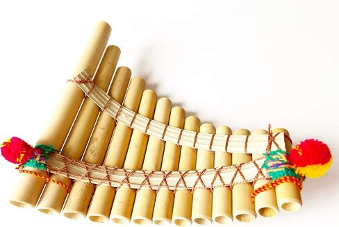 Bamboo Professional Quality Curved Style Pan Flute Antara Siku 13 Pipe 6" x 7" in Saudi Arabia