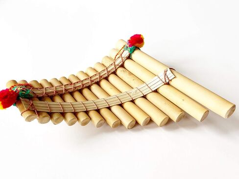 Bamboo Professional Quality Curved Style Pan Flute Antara Siku 13 Pipe 6" x 7" in Saudi Arabia