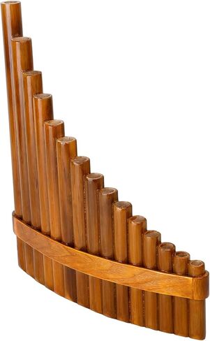 15 Pipes Brown Pan Flute G Key Musical Instrument Pan Pipes Woodwind Instrument (Right Hand) in Saudi Arabia