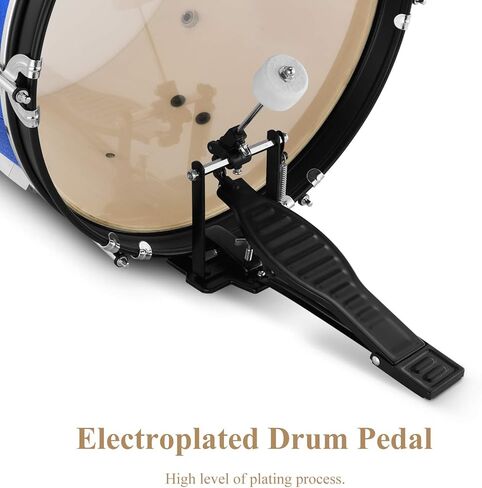 Drum Set Eastar 16 inch 5-Piece, Junior Drum Kit for Beginners Kids Teenagers with Adjustable Throne and Cymbal, Pedal & Drumsticks, Metallic Black (EDS-350MBK) in Saudi Arabia