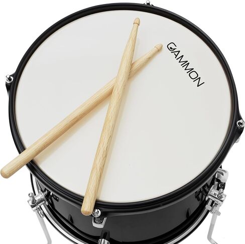 مجموعة طبول المبتدئين المكونة من 5 قطع من Gammon Percussion مع الصنج والأجهزة والعصي والعرش - أسود in Kuwait