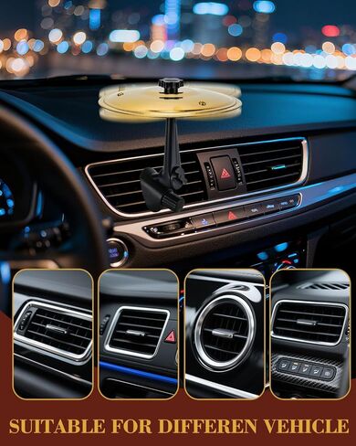 فتحة تهوية طبلة الصنج للسيارة، صنج معدني صغير للوحة قيادة السيارة، ملحقات الآلات الموسيقية المضحكة للسيارة هدية لمحبي موسيقى الطبول، ذهبي in Kuwait