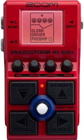 Zoom MS-60B+ MultiStomp Multi-FX Bass Pedal Bundle With Microfiber Cleaning Cloth + 4x AA Batteries With Charger + Balanced Interconnect 1/4 inch TRS to Same Cable in Saudi Arabia