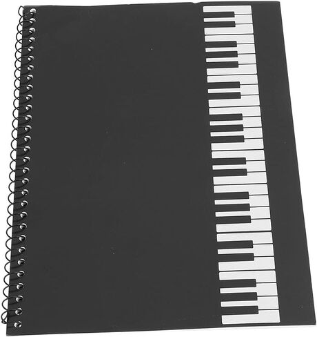 Zerodis Notation Notatic ورق مخطوطات، مثالي للأغاني أو الهواة، 50 صفحة، بيانو أسود/دفتر ملاحظات أسود/موسيقى صفراء/دب أصفر (نمط بيانو أسود) in Saudi Arabia