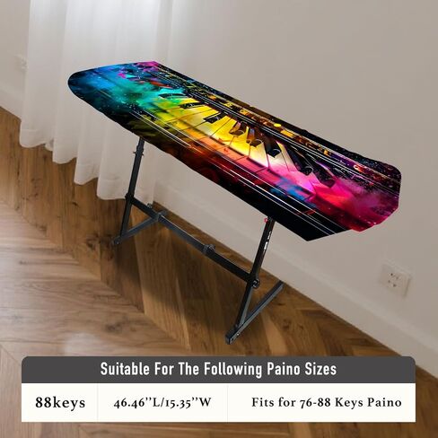 Nuxovilar Stretchy 88 Keys Keyboard Piano Dust Cover, Dust - Proof Elastic Milk Silk with Vivid Colorful Keyboard Keys Pattern for Digital Keyboards in Saudi Arabia