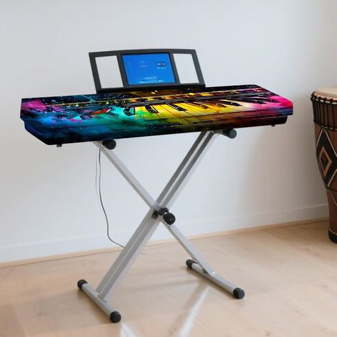 Nuxovilar Stretchy 88 Keys Keyboard Piano Dust Cover, Dust - Proof Elastic Milk Silk with Vivid Colorful Keyboard Keys Pattern for Digital Keyboards in Saudi Arabia