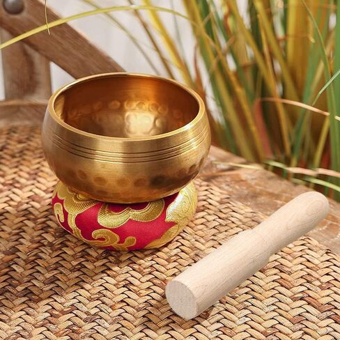 Tibetan Singing Bowl Set - Meditation Sound Bowl Cushion with Wooden Striker for Yoga, Meditation & Relaxation, Mindfulness,Chakra Healing, Stress Relief, Self-Regulation in Saudi Arabia