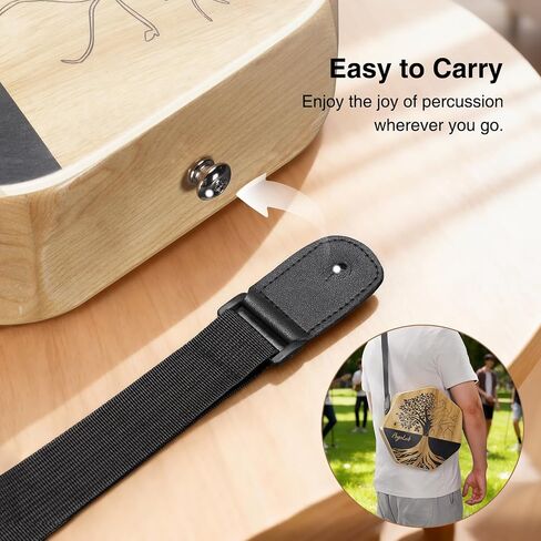 Three-tone Cajon, Portable Travel Drum Box with Adjustable Strap, Unique Appearance, Easy to Carry, for Home and Outdoor, Beautiful Percussion Instrument Gift (Brown) in Saudi Arabia