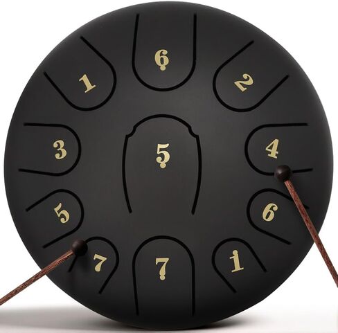 Steel Tongue Drum, 6 Inch 8-Note C Tone, Rain Drum for Meditation, Yoga & Mindfulness, Ideal Gift for Music Lovers(Navy Blue, 6 Inch 8 Note) in Kuwait