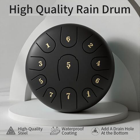Steel Tongue Drum, 6 Inch 8-Note C Tone, Rain Drum for Meditation, Yoga & Mindfulness, Ideal Gift for Music Lovers(Navy Blue, 6 Inch 8 Note) in Kuwait