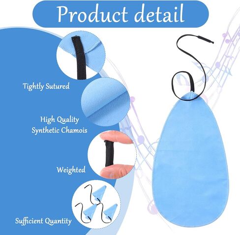 3PCS Saxophone Cleaning Cloth, Blue Saxophone Cleaning Kit, Clarinet Swab Cloth for Inside Tube, Clarinet Swab Cleaning-Cloth for Flute, Piccolo, Trumpet, and Other Wind & Woodwind Instruments in Saudi Arabia