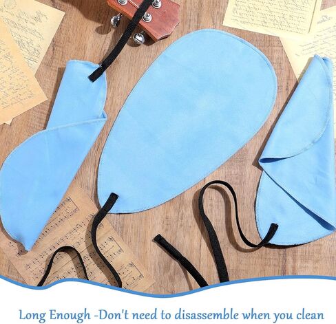 3PCS Saxophone Cleaning Cloth, Blue Saxophone Cleaning Kit, Clarinet Swab Cloth for Inside Tube, Clarinet Swab Cleaning-Cloth for Flute, Piccolo, Trumpet, and Other Wind & Woodwind Instruments in Saudi Arabia