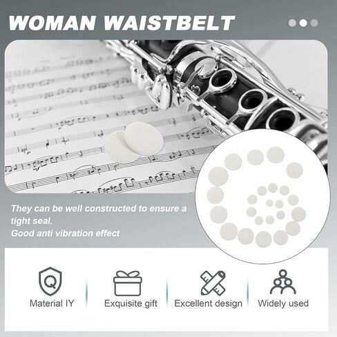 Garneck 24Pcs Bassoon Pads for Sound Hole: Sheepskin Gaskets for Tight Seals and Anti-Vibration Bassoon Instrument Repair Accessories,White in Saudi Arabia