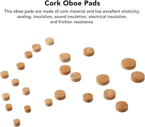 23Pcs Oboe Pads Cork, Odorless Soft Good Sealing Wear Resistant Insulated Sound Hole Gasket Replacement in Saudi Arabia