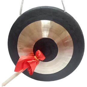 أدوات قرع RUIMIMI Gong، غونغ نحاسي صيني مع مضرب خشبي 11.8 بوصة (30 سم)، مكتب غونغ كبير للتأمل مع مطرقة (11.8 بوصة) in Kuwait