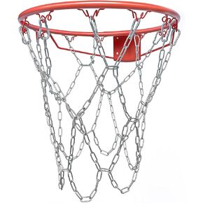 304 Stainless Steel Basketball Net, Heavy Duty Chain Braided Replacement, Durable Standard Basketball Net(12 Links), Rust-Proof & Easy to Install, Fit for Indoor and Outdoor Use in Saudi Arabia